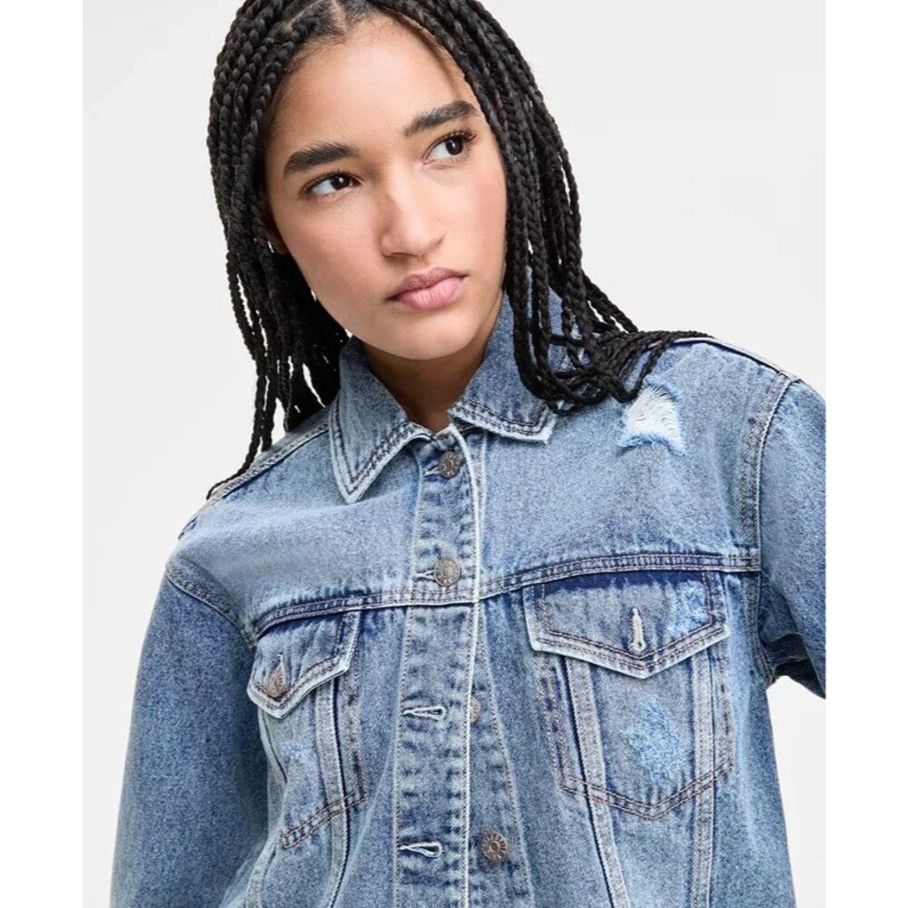 Celebrity Pink Juniors' Button-Down Denim Trucker Jacket XS, S, L